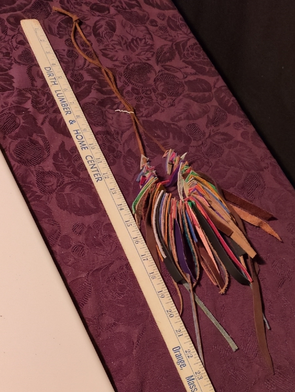 Artisan Handmade Multicolor Genuine Leather Fringe Necklace - Women Jewelry BB - Picture 5 of 7